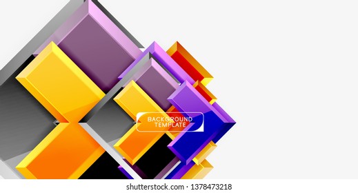 Glossy modern geometric background, abstract arrows composition. Vector