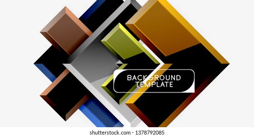 Glossy modern geometric background, abstract arrows composition. Vector