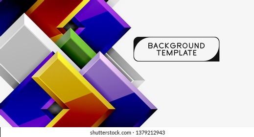 Fondo geométrico moderno brillante, composición de flechas abstractas. Vector