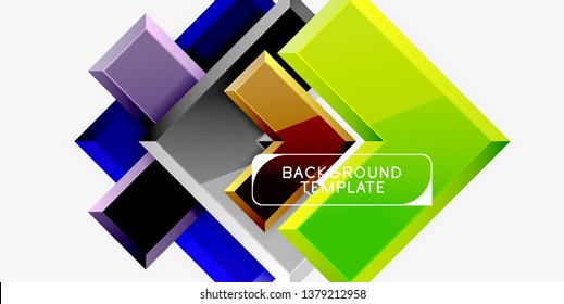 Glossy modern geometric background, abstract arrows composition. Vector