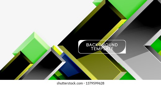 Glossy modern geometric background, abstract arrows composition. Vector