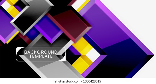Glossy modern geometric background, abstract arrows composition. Vector