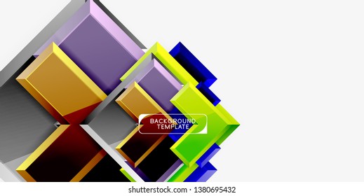 Glossy modern geometric background, abstract arrows composition. Vector