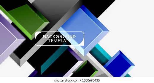Glossy modern geometric background, abstract arrows composition. Vector