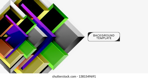 Glossy modern geometric background, abstract arrows composition. Vector