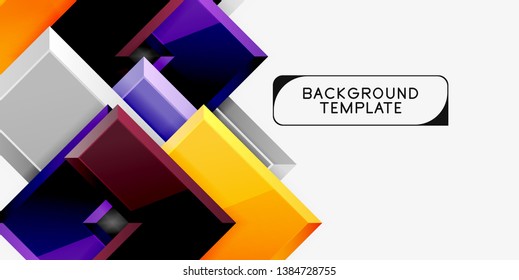 Glossy modern geometric background, abstract arrows composition. Vector