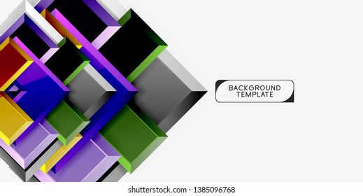 Glossy modern geometric background, abstract arrows composition. Vector