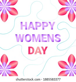 glossy modern happy womens day design with flower decoratin vector illustration