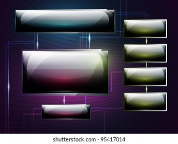 Glossy modern web button. Web navigation. Vector. Part of set.