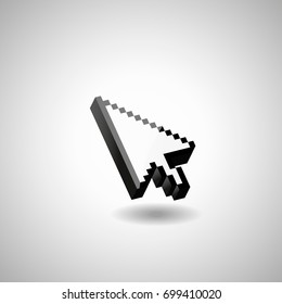 Glossy mouse arrow cursor click arrow 3d