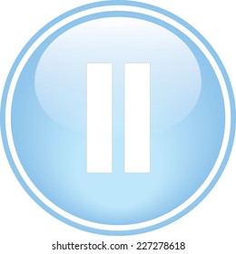 Glossy multimedia icon blue pause