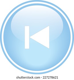 Glossy multimedia icon blue previous previous track
