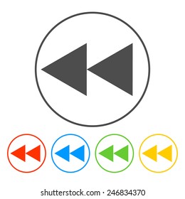 Glossy multimedia icon  forward vector EPS flat