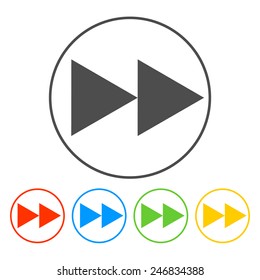 Glossy multimedia icon  forward vector EPS flat