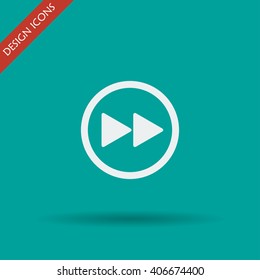 Glossy multimedia icon  forward vector EPS flat