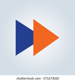Glossy multimedia icon forward vector EPS flat