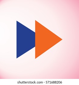 Glossy multimedia icon forward vector EPS flat