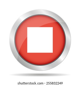 Glossy multimedia icon stop Vector EPS flat