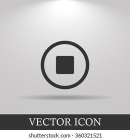 Glossy multimedia icon stop Vector EPS flat