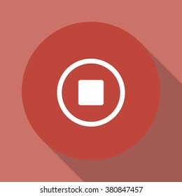 Glossy multimedia icon stop Vector EPS flat