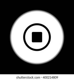 Glossy multimedia icon stop Vector EPS flat