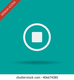 Glossy multimedia icon stop Vector EPS flat