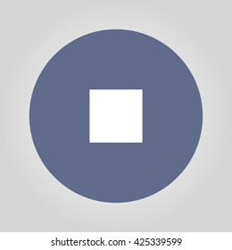 Glossy multimedia icon stop Vector EPS flat