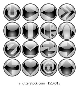 glossy multi-media icons