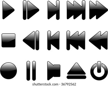 glossy multimedia symbols - vector