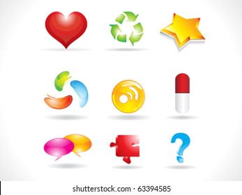 glossy multiple icons vector illustration