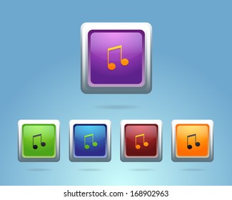 Glossy Music Note Icon/Button