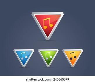 Glossy Music Note Icon/Button 