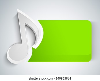 Glossy musical note with space for your text. 