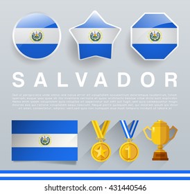 Glossy National Buttons and Badges : Vector Illustration