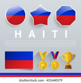 Glossy National Buttons and Badges : Vector Illustration