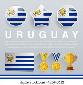 Glossy National Buttons and Badges : Vector Illustration