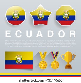 Glossy National Buttons and Badges : Vector Illustration