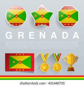 Glossy National Buttons and Badges : Vector Illustration