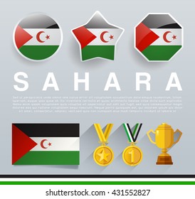 Glossy National Buttons and Badges : Vector Illustration