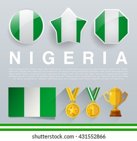 Glossy National Buttons and Badges : Vector Illustration