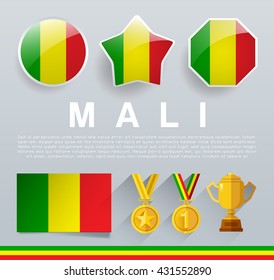Glossy National Buttons and Badges : Vector Illustration