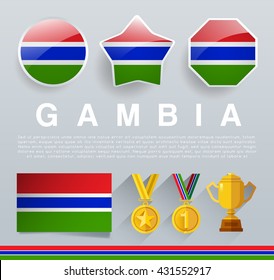 Glossy National Buttons and Badges : Vector Illustration