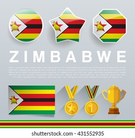 Glossy National Buttons and Badges : Vector Illustration