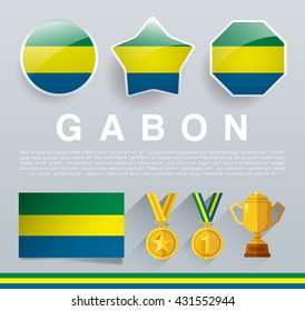 Glossy National Buttons and Badges : Vector Illustration