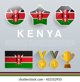 Glossy National Buttons and Badges : Vector Illustration