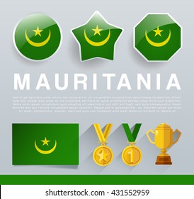 Glossy National Buttons and Badges : Vector Illustration