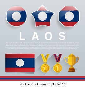 Glossy National Buttons and Badges : Vector Illustration