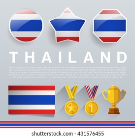 Glossy National Buttons and Badges : Vector Illustration