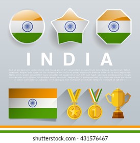 Glossy National Buttons and Badges : Vector Illustration