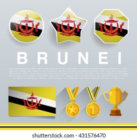 Glossy National Buttons and Badges : Vector Illustration